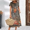 thumbnail image 5 of 2024 New Women‘s Dresses Floral Printed Summer Luxury Folk Midi Dresses Feamle Short Sleeve Dress Fashion Oversized Clothes, 5 of 7