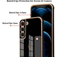 thumbnail image 3 of Compatible with Samsung Galaxy S21 Plus 6.7" 2021 Case Thin for Women Girls,Soft TPU Plating Bumper Wristband Holder Case Slim Anti-Scratch Shockproof Love Heart Cute Case(Elegant Black), 3 of 14