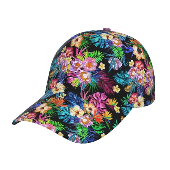 Baseball Cap, Colorful Flowers A Hats For Men Women Low Profile Classic Adjustable Dad Hat For Running Workout