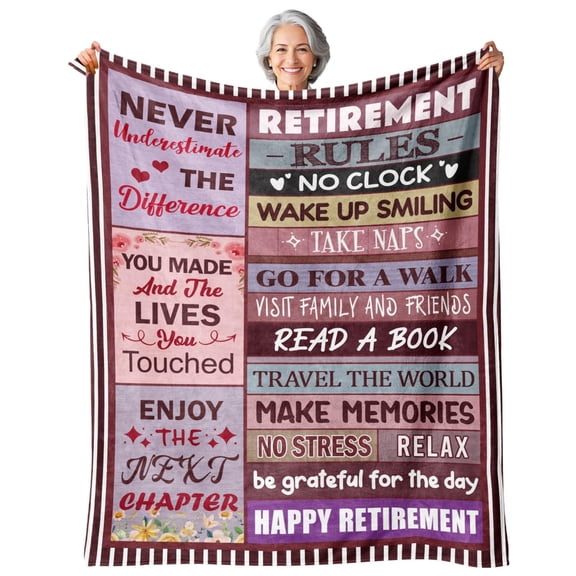 Retirement Gift for Woman, Retirement Gifts for Women Men 2025, Best Retirement Gifts, Retirement Gifts, Happy Retirement Gifts for Women Mom Teacher Nurse Coworkers, Retirement Blanket 50"X60"