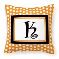thumbnail image 1 of "Treasures CJ1033-KPW1414 Monogram Initial K Orange Polka Dots Tela Almohada, Grande, Multicolor" Caroline's Treasures CJ1033-KPW1414, 1 of 1