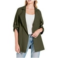 thumbnail image 5 of Scyoekwg Fashion Coats for Women Roll Up Turn-Down Cardigan Pockets Jackets Outwear Loose Casual Long Sleeve Solid Color Lightweight Coats (Army Green,XL), 5 of 8