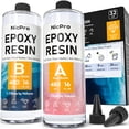 thumbnail image 1 of Kit de resina epoxi Nicpro Crystal Clear, 946 ml, apto para alimentos, bricolaje, 1 of 6