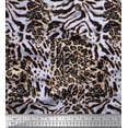 thumbnail image 1 of Soimoi Poly Georgette Fabric Leopard & Tiger Animal Skin Printed Fabric 1 Yard 52 Inch Wide, 1 of 3
