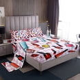 thumbnail image 1 of Ensemble de Draps Cosmétiques 2 Taies d'Oreiller, Thème Maquillage Femmes Rouges à Lèvres Parfum Ensemble de Draps, Dégradé Rose Violet à Carreaux Patchwork avec Poche Profonde, Drap Plat Supérieur, Taille Très Grand, 1 of 6