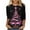 Multicolor--3, variant on Dazajoo Xmas Shirts for Women Plus Size 3/4 Length Sleeve Round Neck Graphic Tees Christmas Tree Print Cute Tops,Multicolor,M