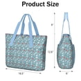thumbnail image 3 of Tote Bag for Women - Light Blue Christmas Snowman Pattern Shoulder Bag - Large Utility Work Duffle Bag with Zipper Handbag for Travel, Work, Sprots, 3 of 5