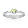 thumbnail image 2 of Birthstone Heart Ring with Shoulder Accents - Peridot (August), 2 of 4