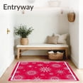 thumbnail image 3 of ODIKA 2'x3' Machine Washable Non-Slip Area Rug, Latch Hook Kit Snowflake DIY Pillow Cover Crochet Needlework High Traffic Rug with Pad, Red, 647013, 3 of 8