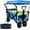 Blue-Green, variant on Collapsible Wagon 140L Wagons Carts Foldable with Removable Canopy, Folding Wagon Cart with Wheels for All-Terrain with Brake, Foldable Wagon with Cooler Bag, for Camping Beach Shopping