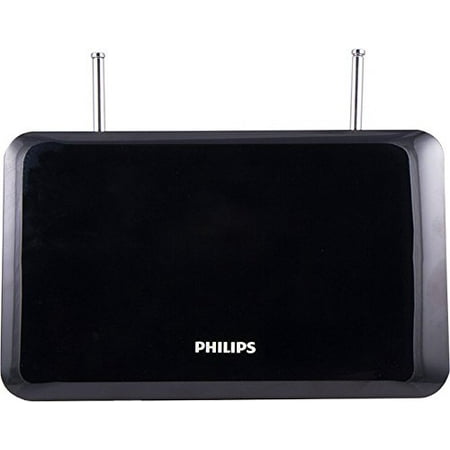 Philips Indoor TV Antenna, Perfect Home Decor, Digital, HDTV Antenna, Smart TV Compatible, 4K 1080P VHF UHF, 6Ft Coaxial Cable, Dipoles, Black, SDV1227B/27