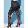 thumbnail image 4 of Tallas de placa de placa de talla grande Plaid Leggings Capri Rosegal Leggings de talla grande, 4 of 5