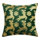 thumbnail image 2 of Funda decorativa de cojín navideña | Renos bordados rojo verde y terciopelo con copos de nieve con lentejuelas | 17,7x17,7 in | Poliéster suave y suave | Sofá Acento de Navidad | 1 pieza, 2 of 6