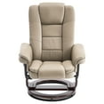 thumbnail image 3 of 32'' Wide Manual Swivel Standard Recliner with Ottoman,Faux Leather,Taupe, 3 of 12