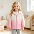 thumbnail image 4 of CPNG Girls Hooded Jacket Gradient Color Heart Print Zip Up Windbreaker Coat Spring Autumn Lightweight Breathable Outdoor Outerwear, 4 of 4