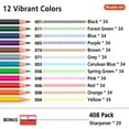 thumbnail image 3 of Shuttle Art Colored Pencils Bulk, 408 Pack Coloring Pencil Set Plus 20 Sharpeners, 12 Assorted Colors, Classroom Pack School Supplies, 3 of 5