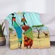 thumbnail image 3 of Fotbe African Women Manta de Franela con Estampado, Manta Ultrasuave para Cama, Sofá, Auto, Hipoalergénica y Antibolitas-40"x30", 3 of 6