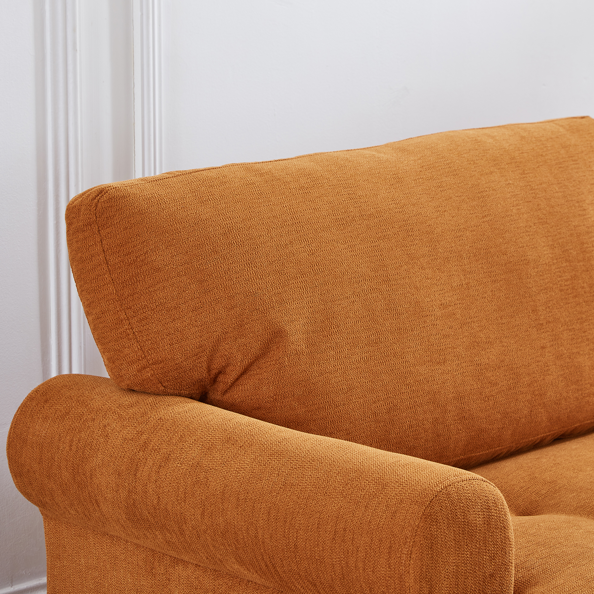 Me'on 81" Rolled Arm Sofa Couch with Storage, Mid Century Modern Decor Upholstered Couches for Living Room, Button Tufted Loveseat for Bedroom, Blue