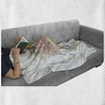 thumbnail image 6 of Tropical Soft Flannel Fleece Blanket, Parrot Bird Sitting on Dahlia Daisy and Hibiscus Flower Bouquet Brushstroke Effect, Cozy Plush for Indoor and Outdoor Use, 60" x 80", Multicolor, by Ambesonne, 6 of 6