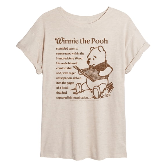 Winnie The Pooh - Pooh Book - Juniors Oversized Graphic T-Shirt