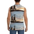 thumbnail image 4 of Pofeuu Elephant Giraffe Print Men's Muscle T-Shirt, Sleeveless, Muscle Tank, Classic Muscle Tee Top For Men Casual Sleeveless Muscle T-Shirt Trendy Clothes-Medium, 4 of 7