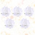 thumbnail image 2 of EeaseMX broches de flores de tela de 10 cm para novia, con forma de rosa realista, para el pelo, para vestido de boda (blanco), 2 of 8