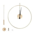 thumbnail image 3 of 23.6" Classical Large Decorative Wall Clock with Pendulum, Gold Modern Non-Ticking Silent Metal Wall Clocks for Living Room, Bedroom, Study, Office, 3 of 12