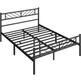 thumbnail image 4 of Renwick Justice Queen Size Metal Platform Bed with Arrow Design, Adult, Black, 4 of 10