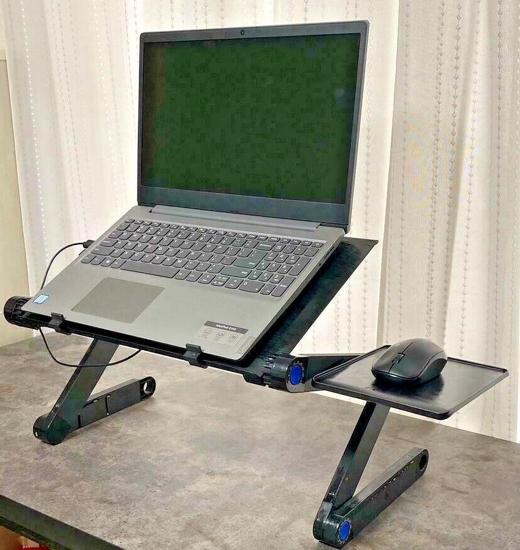 360° Adjustable Laptop Table Stand Lap Sofa Bed Computer Notebook Desk with 2 Built-in Cooling Fans - Portable and Ergonomic Workstation for Ultimate Comfort and Productivity