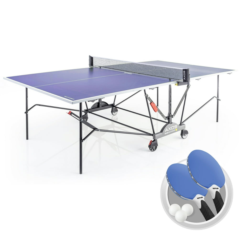 Kettler Axos 2 Outdoor Table Tennis Table with Lockable Wheels and