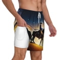thumbnail image 3 of Picia Azure Sky Western Desert Cowboy pattern Mens Swim Trunks with Compression Liner Stretch Beach Shorts Quick Dry with Zipper Pockets No-Chafing Board Shorts-Large, 3 of 9