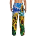 thumbnail image 3 of Balery Men'S Landscape With Sunflowers Pants,Sleepwear Pants,Pajama Pants,Pj Bottoms Drawstring And Pockets-Small, 3 of 9