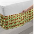 thumbnail image 2 of Ladybug Bed Skirt, Funny Insects with Open Wings Spring Fortune Joyful Mother Nature, Elastic Bedskirt Dust Ruffle Wrap Around for Bedding Decor, 4 Sizes, Pale Green Vermilion, by Ambesonne, 2 of 2