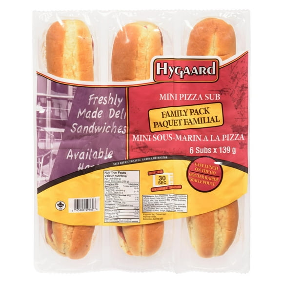 Hygaard Mini Pizza Sub Family Pack 6 Pack, 830g