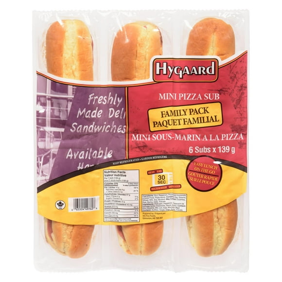 Hygaard Mini Pizza Sub Family Pack 6 Pack, 830g