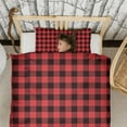 thumbnail image 3 of Red and Black Checkered Duvet Cover and Pillowcase Set for Single Bedding, Bedroom Accessories for Kids Teens, 3 of 5