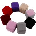 thumbnail image 3 of HUGFEGWE Square Velvet Ring Display Case, Jewelry Box Wedding Travel Ring Box Ring Holder Velvet Gift Packaging Box Jewelry Box(red), AM15SD072KDUS UA824-22793, 3 of 7