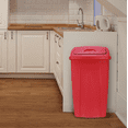 Mainstays 13 Gallon Trash Can, Plastic Swing Top Kitchen Trash Can, Red