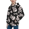 thumbnail image 2 of KLL Unisex Kids Boys Girls Hooded Pocket Pullover Hoodies-black white Skull bone, 2 of 5