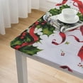 thumbnail image 4 of BANET Holiday Holly Collection with Ribbon Printed Tablecloth – Multicolor Table Cover for Christmas Dinner, , and Home Décor white, 4 of 7