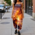 thumbnail image 4 of Iaqnaocc Jumpsuits For Women Plus Size 3D Graphic Sleeveless Jumpsuits Rompers Casual Party Adjustable Strap Jumpsuits Fashion Wide Leg Jumpers Gold L, 4 of 5