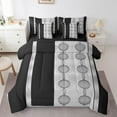 thumbnail image 1 of Erosebridal Abstract Geometry Bedding Sets Twin Size, Spiral Circle Comforter Sets with Sheets, Modern Swirl Decor, Reversible 7pcs, 1 of 5