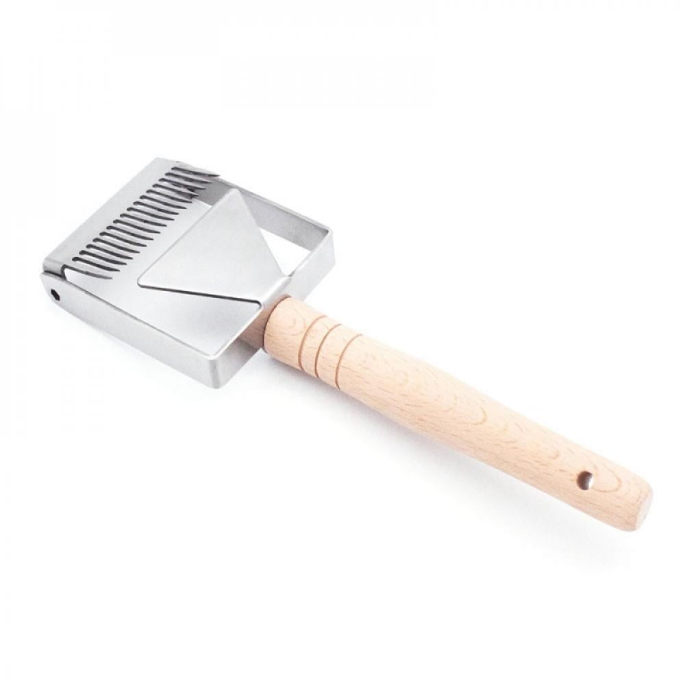 Honey Bee Stainless Steel Tine Uncapping Scraper Hive Hand Tool Wooden Handle 