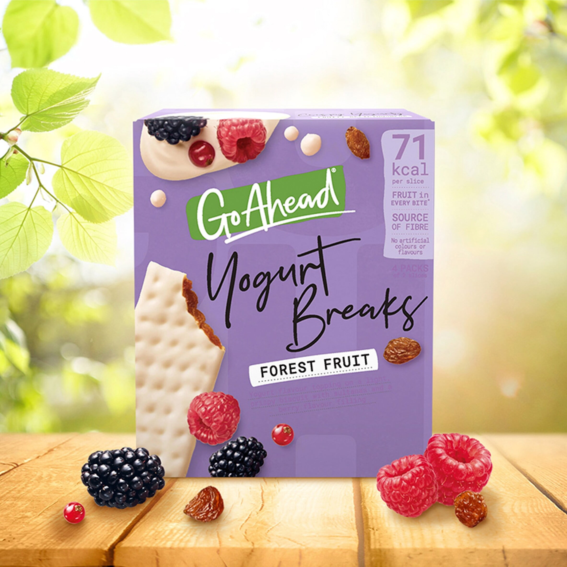 Go Ahead Yogurt Breaks - Forest Fruit 4 x 35.5g, Imported from Britain