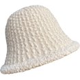 thumbnail image 4 of CoCopeaunts Bucket Hat for Women Lamb Plush Fisherman Hat Fashion Solid Color Pleated Bucket Caps Literary Leisure Big Brim, 4 of 8