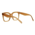 thumbnail image 4 of SA106 Oversize Thick Plastic Nerd Rectangular Horn Rim Horned Clear Lens Glasses Beige, 4 of 4
