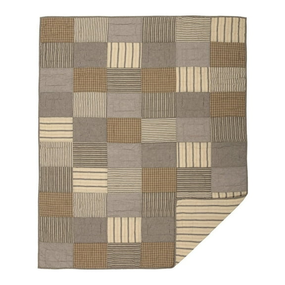 VHC Brands Sawyer Mill Patchwork Cotton Farmhouse Throw Blanket, Grey