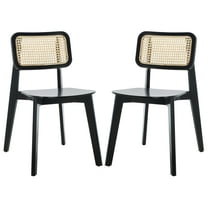 SAFAVIEH Luz Contemporary Cane Dining Chair, Black, Set of 2 (17.3 in. W x 20.1 in. D x 31.9 in. H)