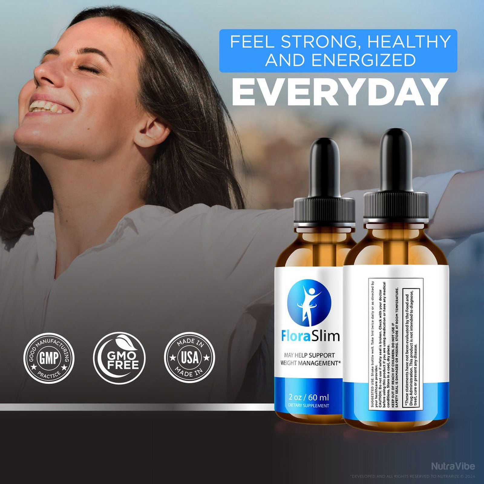 (3 Pack) FloraSlim Drops, Advanced Weight Loss Liquid, Natural Fitness Formula to Support Healthy and Active Lifestyle, Flora Slim Dropper, Flora Slim2024 Gotas Reviews (90 Servings)