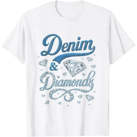 Denim And Diamonds Western Cowgirl Glam Style T-Shirt